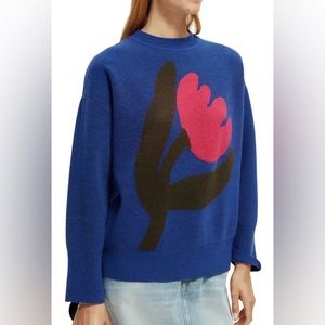 Scotch  & Soda Tulip Intarsia Sweater, size L, NWT